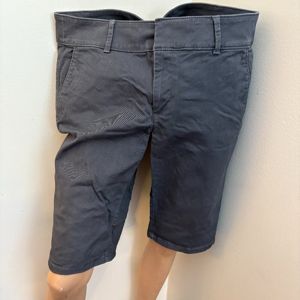 LOFT Bermuda Shorts Size 10 Gray/Blue Chino 12" Inseam Classic Summer